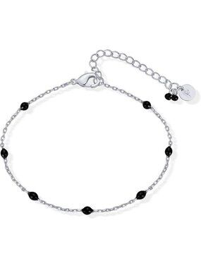Black White Gold 14K Gold Plated Enamel Beaded Bracelets Dainty Bead Bracelet